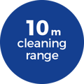 10m cleaning range