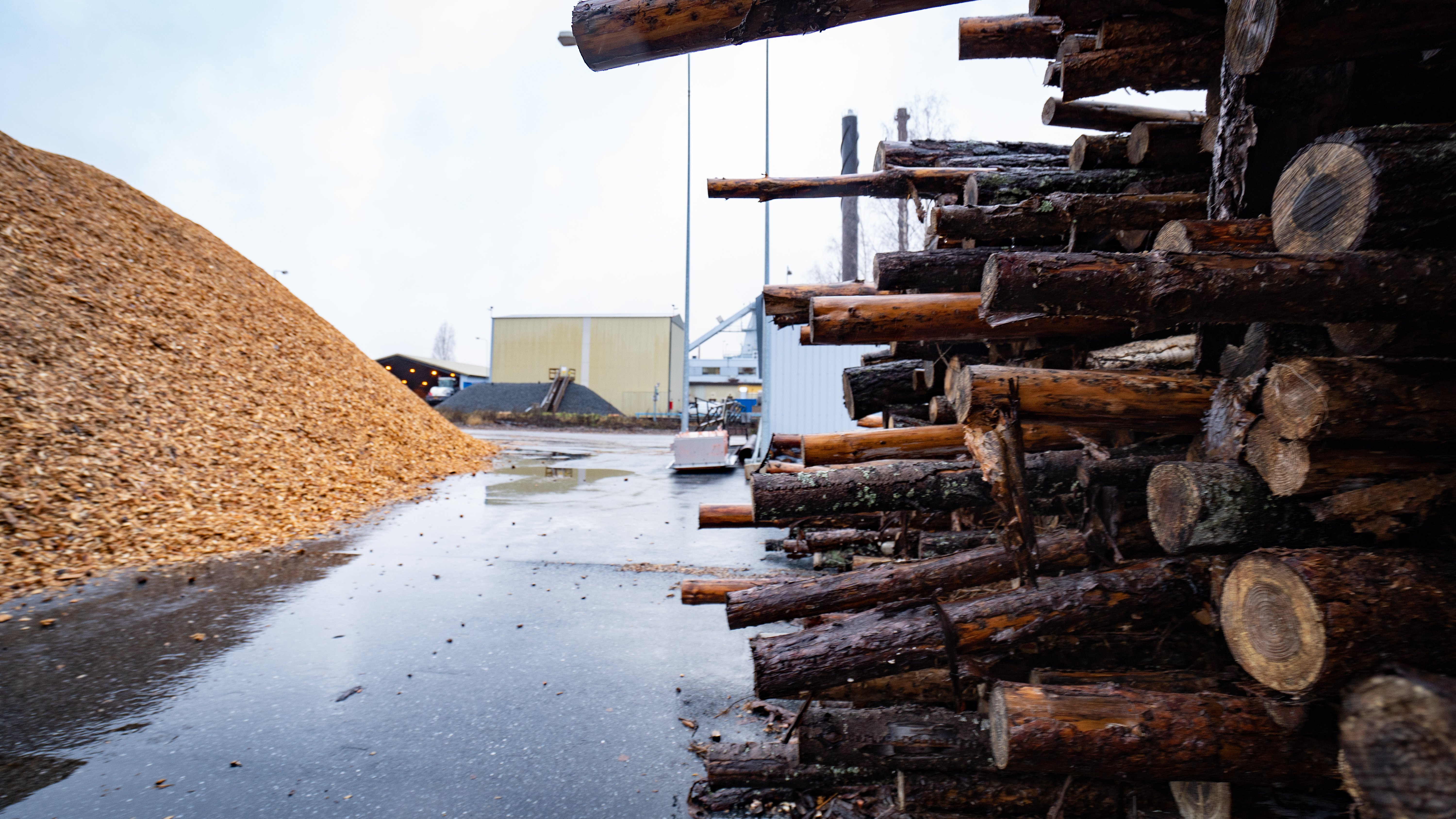 Pile of threes in a factory setting 